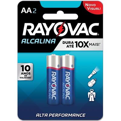 PILHA ALCALINA PEQUENA AA2 RAYOVAC 2UN