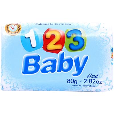 SABONETE EM BARRA AZUL 123 BABY 80G