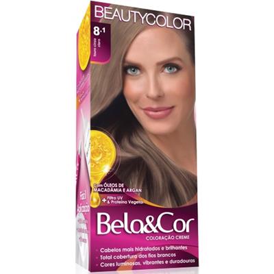 KIT TINTURA COLORAÇÃO LOURO CLARO 8.1 BELA&COR