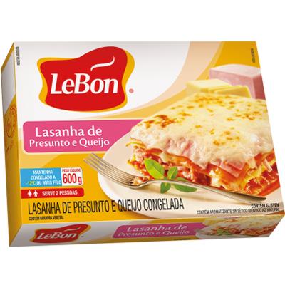 LASANHA DE PRESUNTO E QUEIJO CONGELADA LEBON 600G