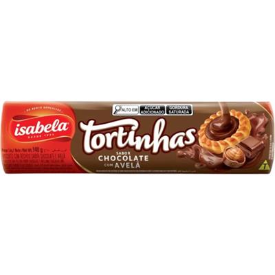 BISCOITO CHOCOLATE AVELÃ TORTINHAS ISABELA 140G