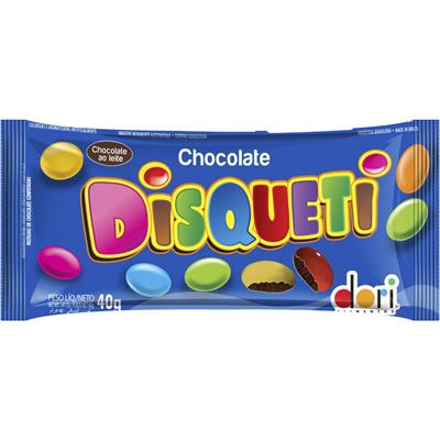 CONFEITOS DE CHOCOLATE AO LEITE DISQUETI DORI 40G