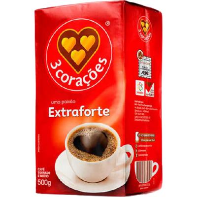 CAFÉ TORRADO EXTRAFORTE À VÁCUO 3 CORAÇÕES 500G