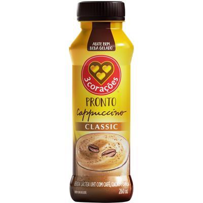 BEBIDA LÁCTEA UHT CAPPUCCINO 3 CORAÇÕES 260ML