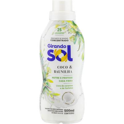 AMACIANTE DE COCO E BAUNILHA GIRANDO SOL 500ML