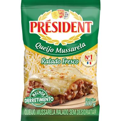 QUEIJO MUSSARELA RALADO FRESCO PRÉSIDENT 100G