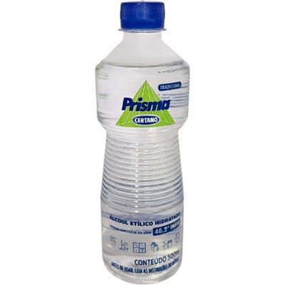 ÁLCOOL ETÍLICO TRADICIONAL 46,2% INPM PRISMA 500ML