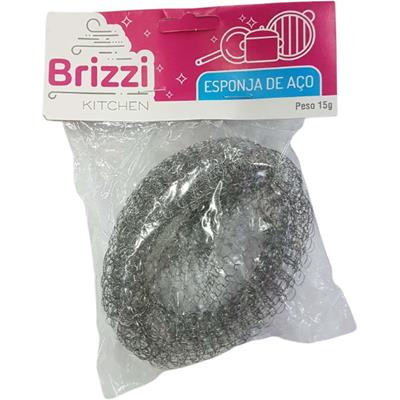 ESPONJA DE AÇO PARA LIMPEZA PESADA BRIZZI 15G
