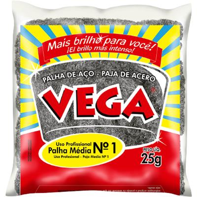 PALHA DE AÇO PROFISSIONAL MÉDIA N°1 VEGA 25G