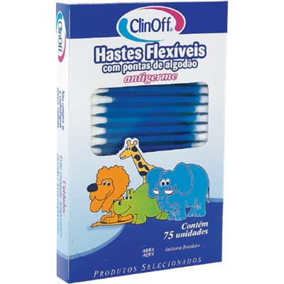 COTONETE HASTES FLEXÍVEIS ANTIGERME CLINOFF 75UN