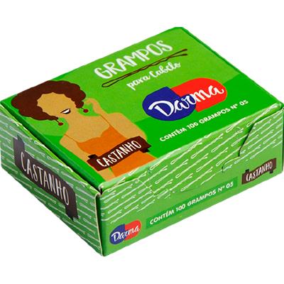 GRAMPOS PARA CABELO COR CASTANHO DARMA 100UN
