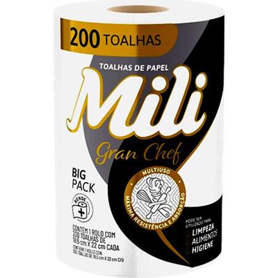 TOALHAS DE PAPEL DESCARTÁVEIS GRAN CHEF MILI 200UN