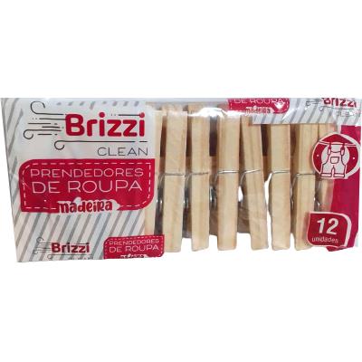 PRENDEDOR DE ROUPAS MADEIRA BRIZZI 12UN