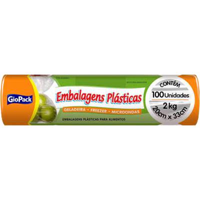 EMBALAGENS PLÁSTICAS 2KG GIOPACK 100UN