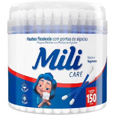 HASTES FLEXÍVEIS COM PONTAS DE ALGODÃO MILI 150UN