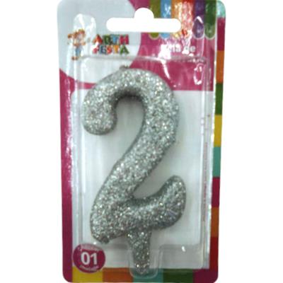 VELA PRATA COM GLITTER NÚMERO 9 ARTH FESTA 1UN