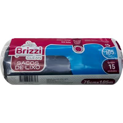 SACO DE LIXO PRETO 105L CLEAN BRIZZI 15UN