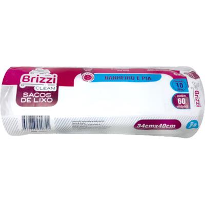 SACO DE LIXO BANHEIRO E PIA 10L CLEAN BRIZZI 60UN