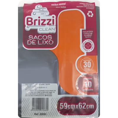 SACO DE LIXO 30L CLEAN BRIZZI 10UN