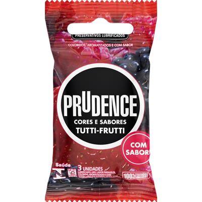PRESERVATIVO LUBRIFICADO TUTTI FRUTTI PRUDENCE 3UN
