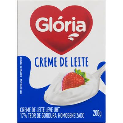 CREME DE LEITE UHT LEVE HOMOGENEIZADO GLÓRIA 200G