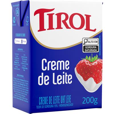 CREME DE LEITE UHT LEVE HOMOGENEIZADO TIROL 200G