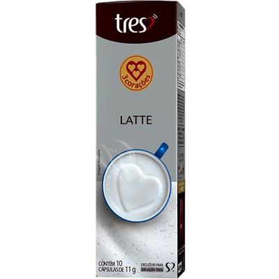 LATTE EM CÁPSULA TRES 3 CORAÇÕES 11G