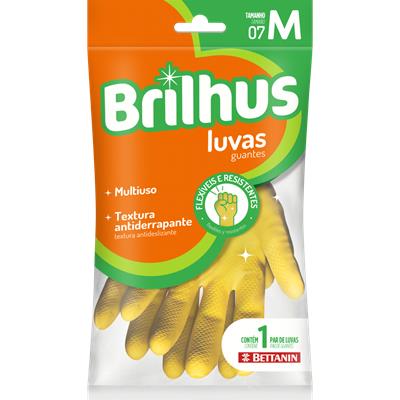 LUVA MULTIUSO ANTIDERRAPANTE AMARELA M BRILHUS 1UN