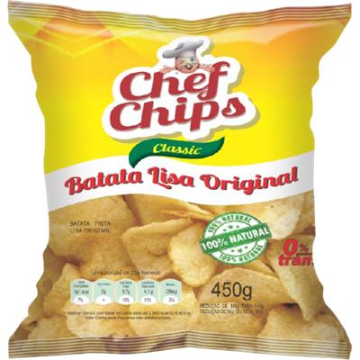 2,7kg Batata Frita Chips Lisa Para Revenda Sem Sal Na Caixa