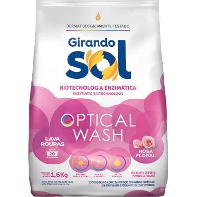 LAVA ROUPAS EM PÓ ROSA FLORAL GIRANDO SOL 1,6KG
