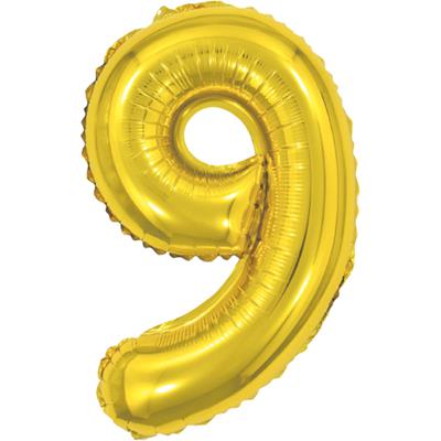 BALÃO DOURADO METALIZADO NÚMERO 9 ARTH FESTA 1UN