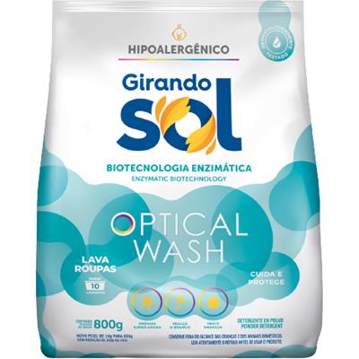 LAVA ROUPAS EM PÓ OPTICAL WASH GIRANDO SOL 800G