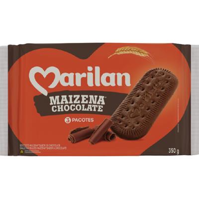BISCOITO DE MAIZENA SABOR CHOCOLATE MARILAN 350G