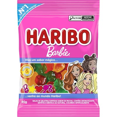 BALA DE GELATINA SABOR FRUTAS BARBIE HARIBO 80G