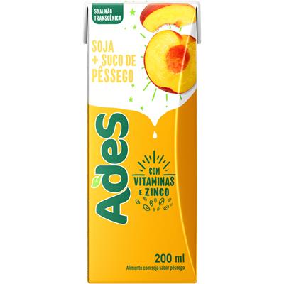 BEBIDA À BASE DE SOJA SABOR PÊSSEGO ADES 200ML