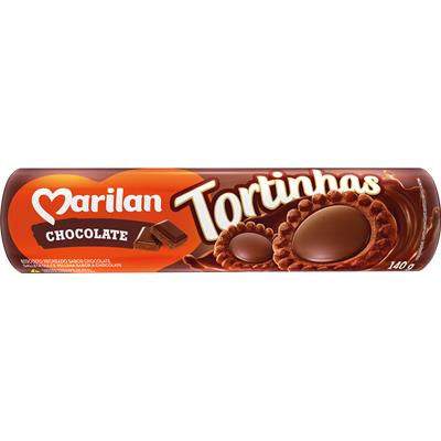 BISCOITO SABOR CHOCOLATE TORTINHAS MARILAN 140G