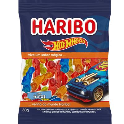 BALA DE GELATINA FRUTAS HOT WHEELS HARIBO 80G