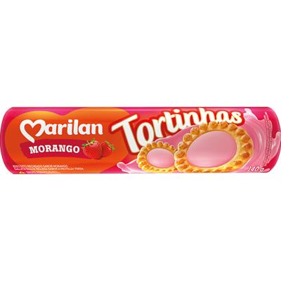 BISCOITO TORTINHAS SABOR MORANGO MARILAN 140G
