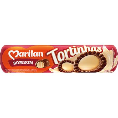 BISCOITO TORTINHAS SABOR BOMBOM MARILAN 140G