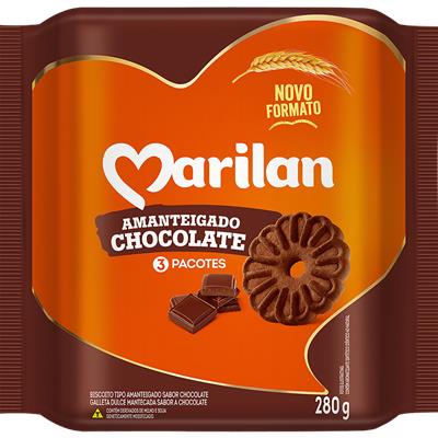 BISCOITO AMANTEIGADO SABOR CHOCOLATE MARILAN 280G