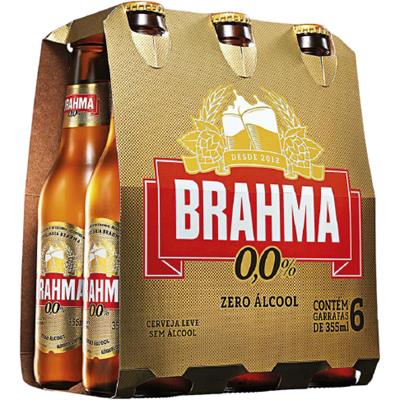 CERVEJA LEVE ZERO ÁLCOOL BRAHMA 355ML 6UN