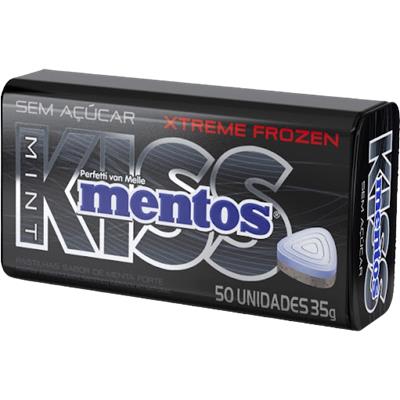 BALA SABOR MENTA KISS SEM AÇÚCAR MENTOS 35G 50UN