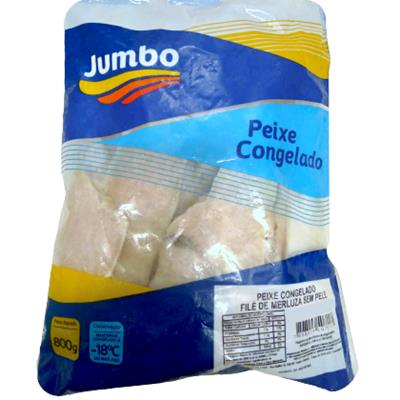 FILÉ DE MERLUZA SEM PELE CONGELADO JUMBO 800G