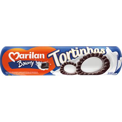 BISCOITO TORTINHAS SABOR BAUNILHA MARILAN 140G