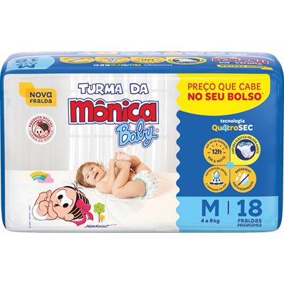 FRALDA DESCARTÁVEL MÉDIO TURMA DA MÔNICA 18UN
