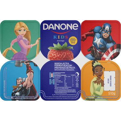 BEBIDA LÁCTEA SABOR MORANGO KIDS DANONE 6UN