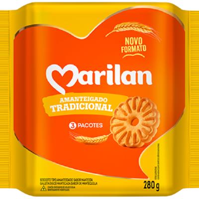 BISCOITO AMANTEIGADO TRADICIONAL MARILAN 280G