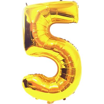 BALÃO DOURADO METALIZADO NÚMERO 5 ARTH FESTA 1UN