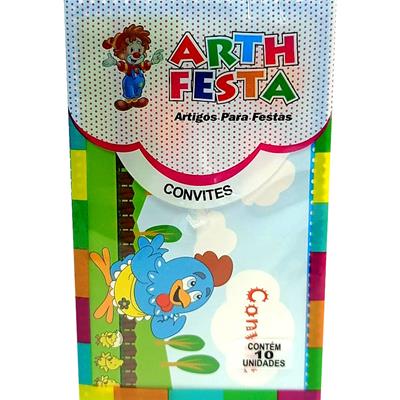 CONVITE PARA FESTA FANTASIA ARTH FESTA 10UN