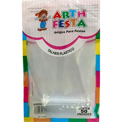 COLHER DE PLÁSTICO CRISTAL ARTH FESTA 50UN